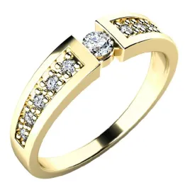 Zásnubní prsten žluté zlato 585/1000 zirkon ZP-10775-ZL-ZIR