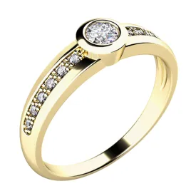 Zásnubní prsten žluté zlato 585/1000 zirkon ZP-10778-ZL-ZIR