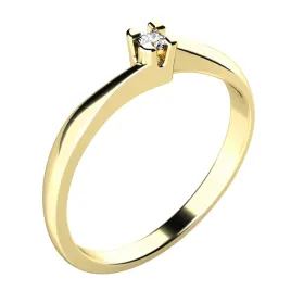 Zásnubní prsten žluté zlato 585/1000 zirkon ZP-10780-ZL-ZIR