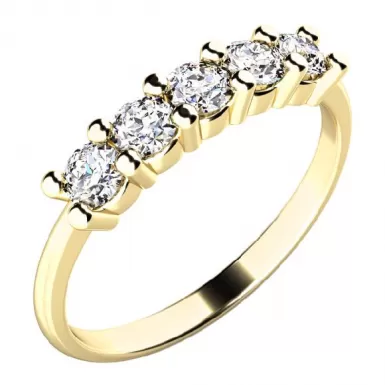 Zásnubní prsten žluté zlato 585/1000 zirkon 5x ZP-10773-ZL-ZIR