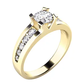 Zásnubní prsten žluté zlato 585/1000 přírodní diamant 0.80 ct G/SI ZP-10776D-ZL