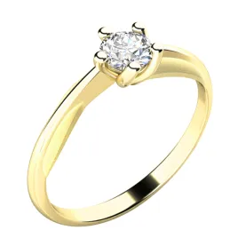 Zásnubní prsten žluté zlato 585/1000 přírodní diamant 0.25 ct G/SI ZP-10785D-ZL