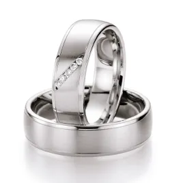 Snubní prsteny bílé zlato 585 přírodní diamant 0.050 ct SP-504