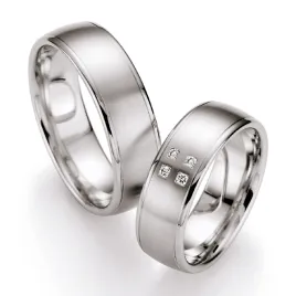 Snubní prsteny bílé zlato 585 přírodní diamant 0.060 ct SP-503