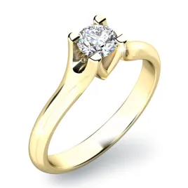 Zásnubní prsten žluté zlato 585/1000 přírodní diamant 0.20 ct G/SI ZP-10805D-ZL