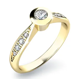 Zásnubní prsten žluté zlato 585/1000 přírodní diamant 0.168 ct G/SI ZP-10811D-ZL