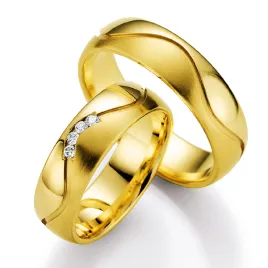 Snubní prsteny žluté zlato 585 přírodní diamant 0.080 ct SP-525