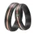 Snubní prsteny ocel zirkon růžové s karbonem SC-88105