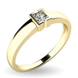 Zásnubní prsten žluté zlato 585/1000 přírodní diamant 0.060 ct G/SI ZP-10936D-ZL