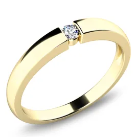 Zásnubní prsten žluté zlato 585/1000 přírodní diamant 0.053 ct G/SI ZP-10935D-ZL