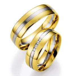 Snubní prsteny zlato mix 585 přírodní diamant 0.080 ct SP-700