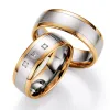 Snubní prsteny zlato mix 585 přírodní diamant 0.090 ct SP-704