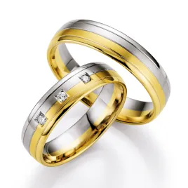 Snubní prsteny zlato mix 585 přírodní diamant 0.090 ct SP-718