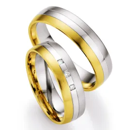 Snubní prsteny zlato mix 585 přírodní diamant 0.075 ct SP-716