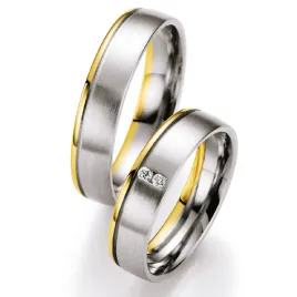 Snubní prsteny zlato mix 585 přírodní diamant 0.050 ct SP-720