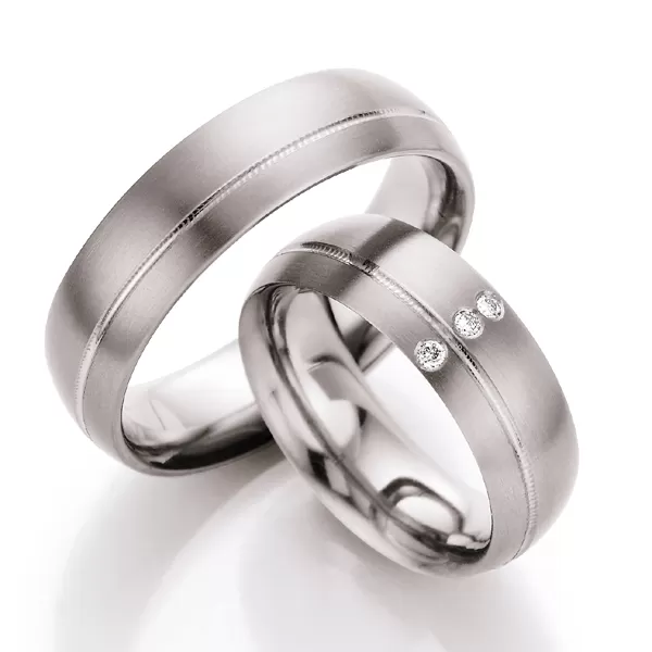 Snubní prsteny titan přírodní diamant 0.030 ct T710B