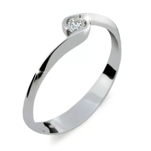 Zásnubní prsten bílé zlato 585/1000 přírodní diamant 0.115 ct G/SI ZP1914D
