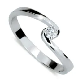 Zásnubní prsten bílé zlato 585/1000 s přírodním diamantem 0,070ct, G/Si, ZP-1934-B-DIA