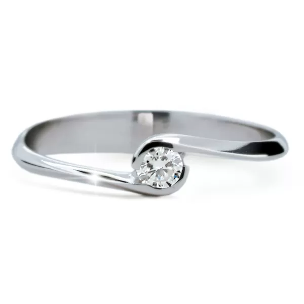 Zásnubní prsten bílé zlato 585/1000 přírodní diamant 0.115 ct G/SI ZP1914D