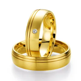 Snubní prsteny žluté zlato 585 přírodní diamant 0.030 ct SP-508