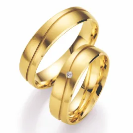 Snubní prsteny žluté zlato 585 přírodní diamant 0.020 ct SP-506