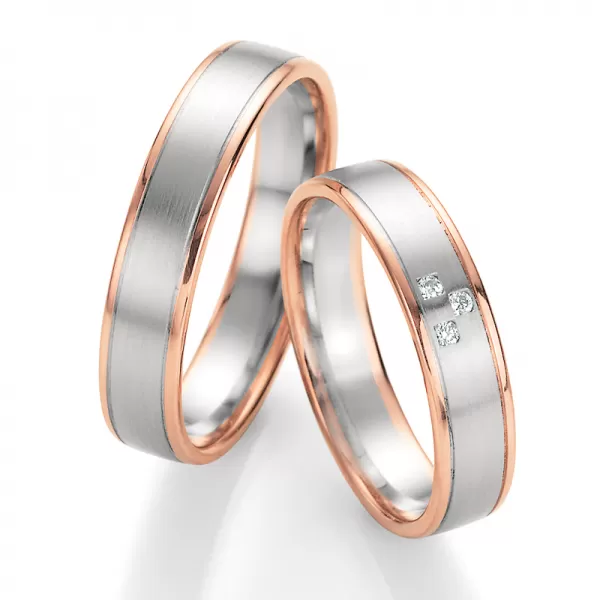 Snubní prsteny zlato mix 585 přírodní diamant 0.030 ct SP-10290