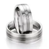 Snubní prsteny titan s ocelí přírodní diamant 0.120 ct TS601