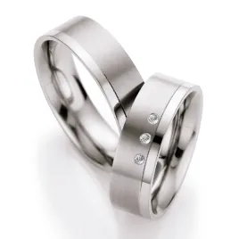 Snubní prsteny titan přírodní diamant 0.030 ct brilianty T714B