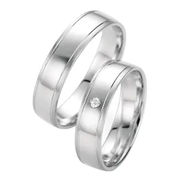 Snubní prsteny bílé zlato 585 přírodní diamant 0.025 ct SP-10350