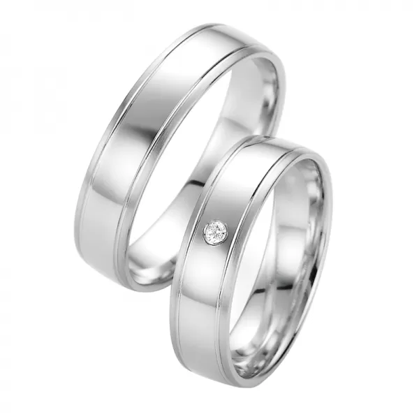 Snubní prsteny bílé zlato 585 přírodní diamant 0.025 ct SP-10350