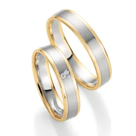Snubní prsteny zlato mix 585 přírodní diamant 0.020 ct SP-10320