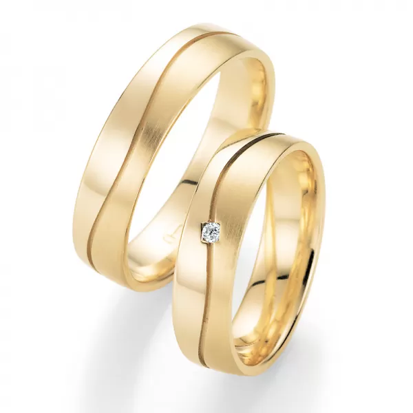 Snubní prsteny žluté zlato 585 přírodní diamant 0.020 ct SP-10170