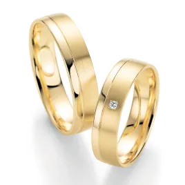 Snubní prsteny žluté zlato 585 přírodní diamant 0.025 ct SP-10210