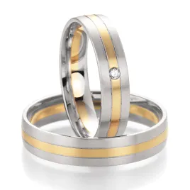 Snubní prsteny zlato mix 585 přírodní diamant 0.015 ct SP-10250