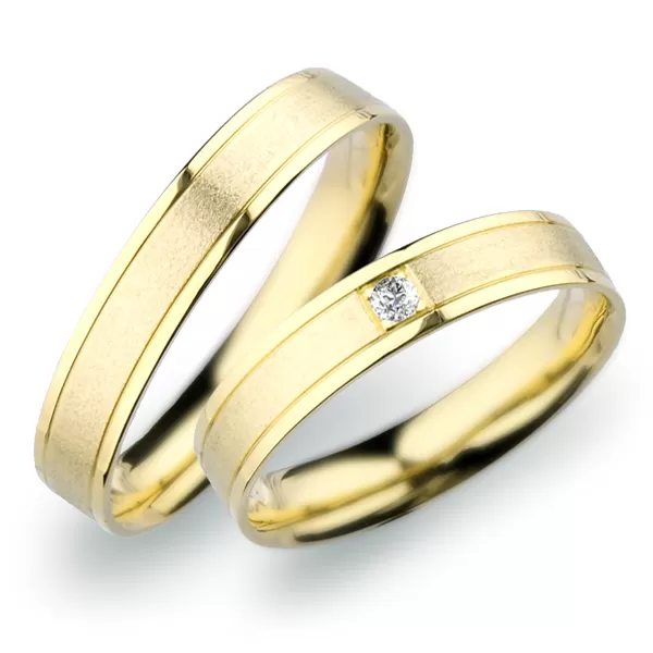 Snubní prsteny žluté zlato 585 zirkon 0.016 ct G/SI SP-247Z