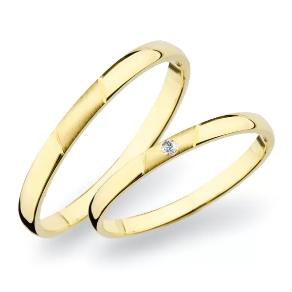 Snubní prsteny žluté zlato 585 zirkon 0.025 ct G/SI SP-265Z