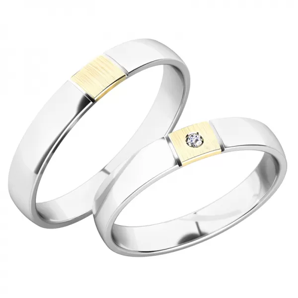 Snubní prsteny bílé zlato 585 zirkon 0.022 ct G/SI SP-248B