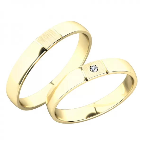 Snubní prsteny žluté zlato 585 zirkon 0.022 ct G/SI SP-248Z
