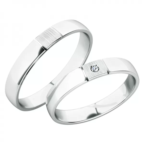 Snubní prsteny bílé zlato 585 zirkon 0.022 ct G/SI SP-248B