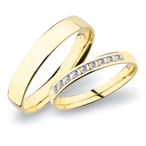 Snubní prsteny žluté zlato 585 zirkon 0.135 ct G/SI sP-277 SP-277Z