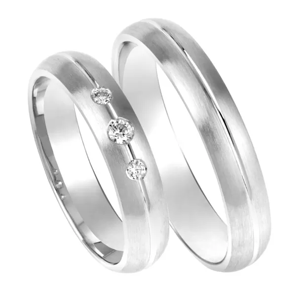 Snubní prsteny bílé zlato 585 zirkon 0.063 ct SP-201