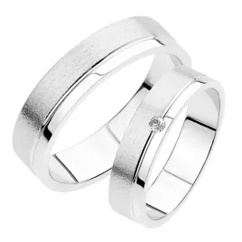 Snubní prsteny bílé zlato 585 SP-233