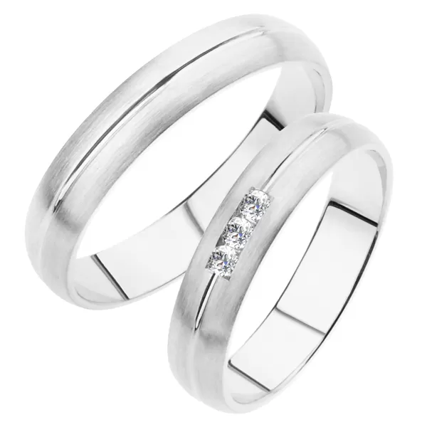 Snubní prsteny bílé zlato 585 zirkon 0.075 ct SP-239B