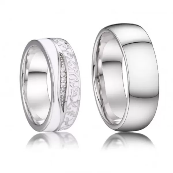 Stříbrné snubní prsteny SP-7039
